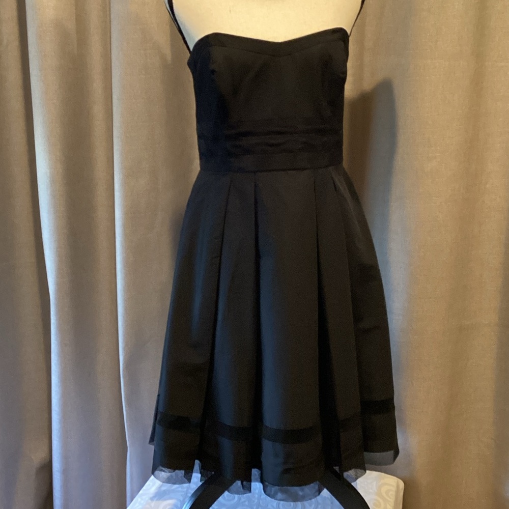 White House Black Market Black Strapless Cocktail dress, size 8.